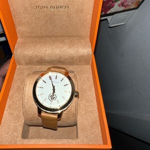 Tory Burch gold leather watch